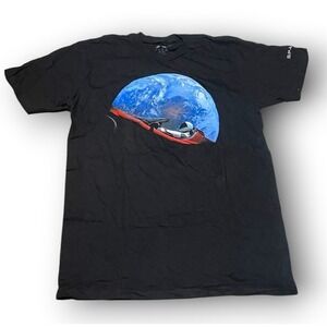SpaceX Falcon Heavy Starman Tesla Roadster Shirt Size M Black 2018 Launch Tee